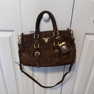 Prada Brown  Suede Bag